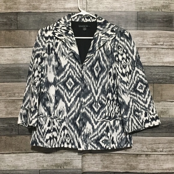 Lafayette 148 Blazer Jacket Women’s 10 Abstract Print Hook Closure Lined - Picture 4 of 11